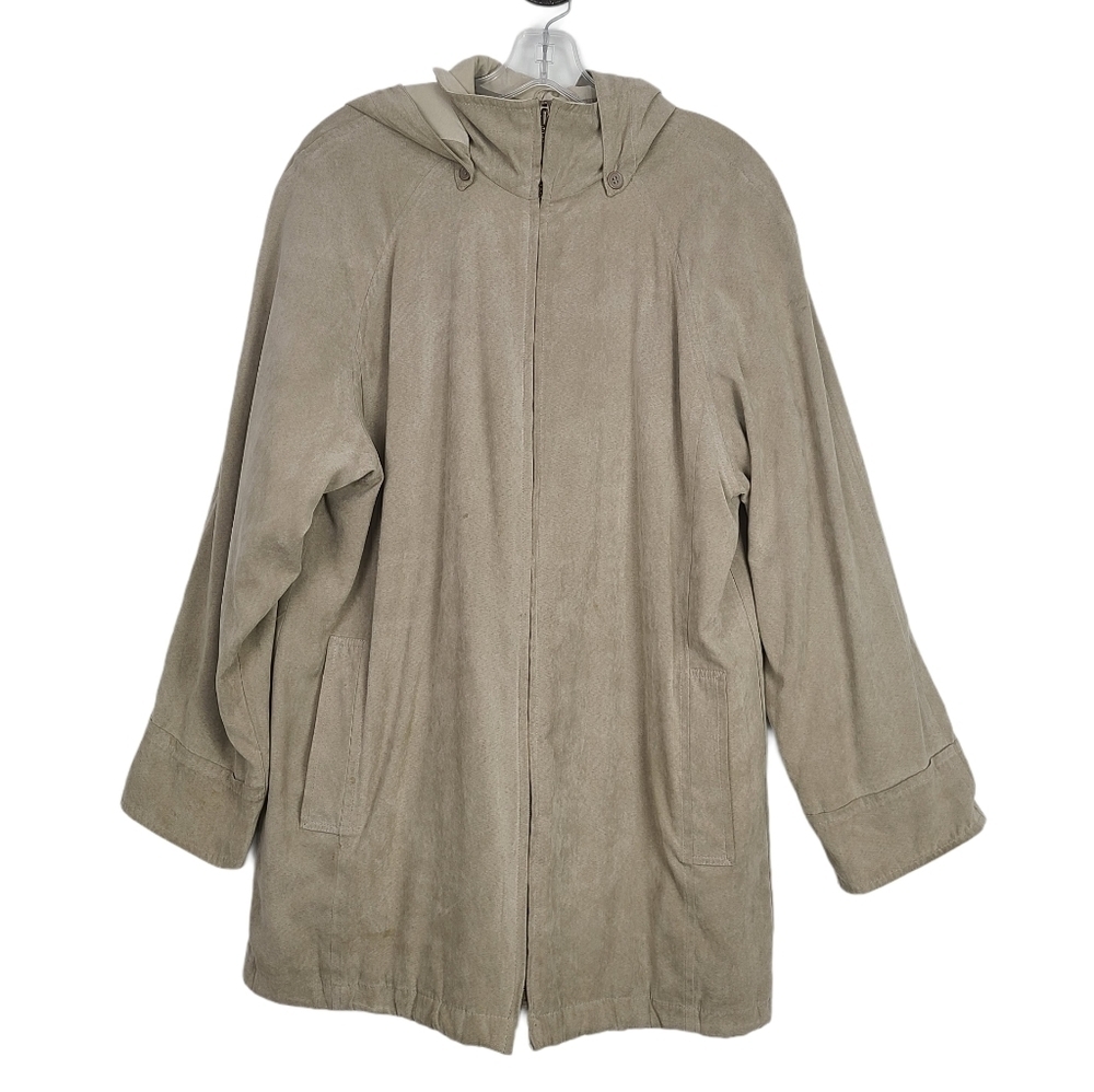 London Fog Tan Hooded Jacket Medium
